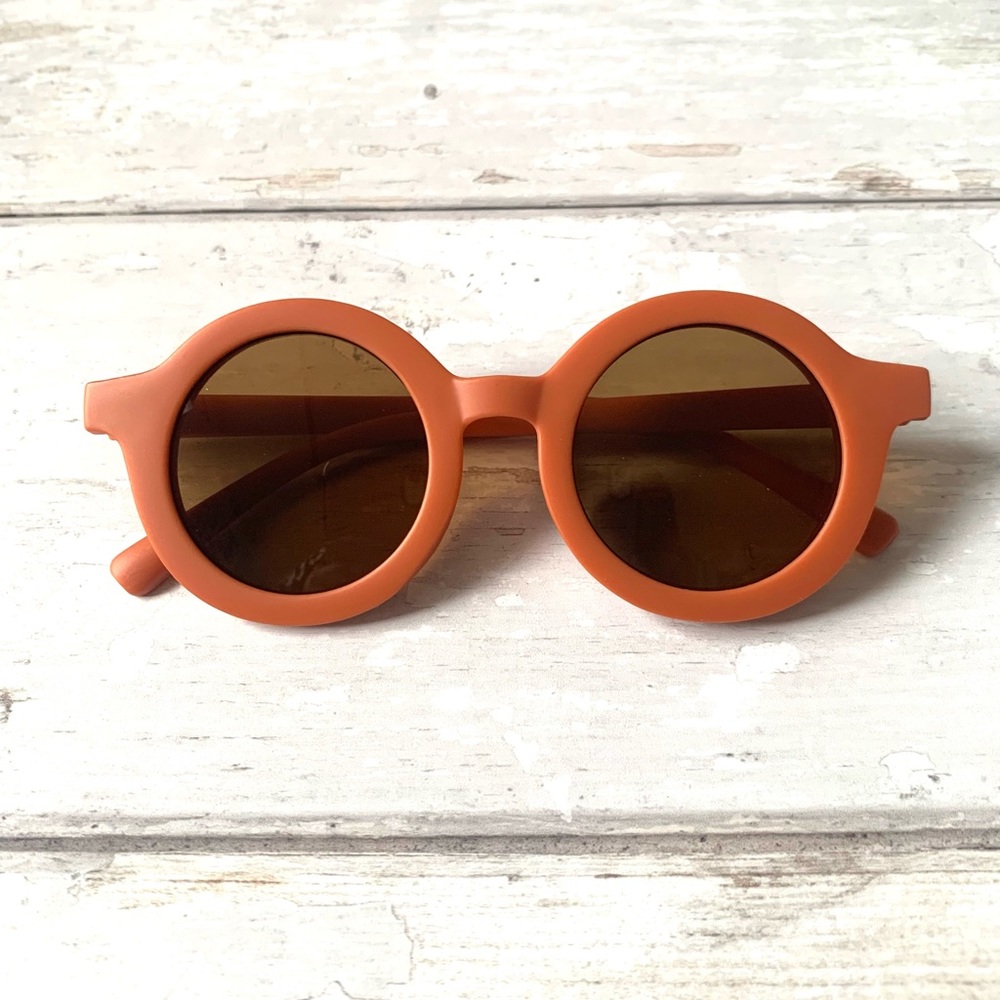Zara Kids Sunglasses Red Orange UV 400 Protection Recycled Plastic Frames NEW